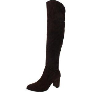 Marc Fisher Women's Faux Suede Luley Black Knee-High Boots 9M